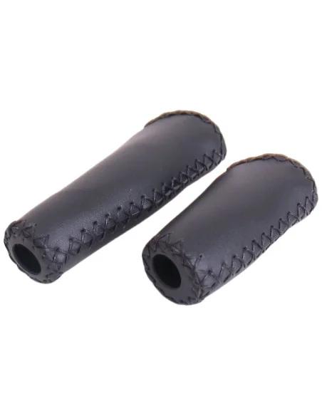 Handvatset Edge Leer - zwart - 135/92mm (werkplaatsverpakking)