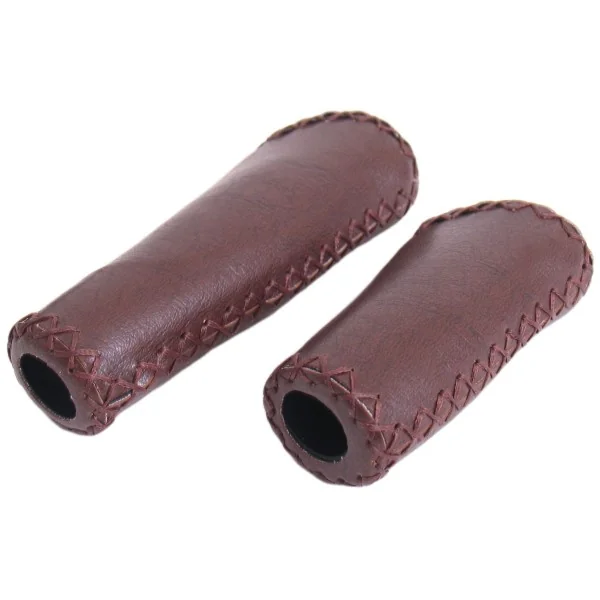 Handvatset Edge Kunstleer - mat donkerbruin - 135/92mm (werkplaatsverpakking)