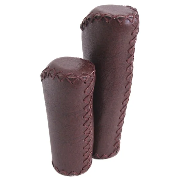 Handvatset Edge Kunstleer - mat donkerbruin - 135/92mm (werkplaatsverpakking)