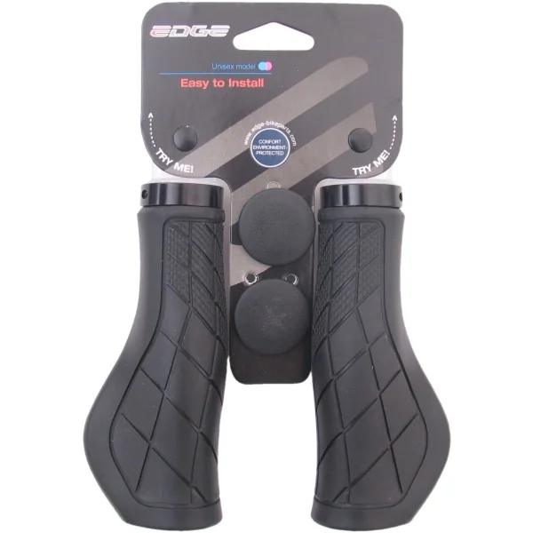 Handvatset Edge ErgoCity met lockring - 2*136mm - zwart (op kaart)