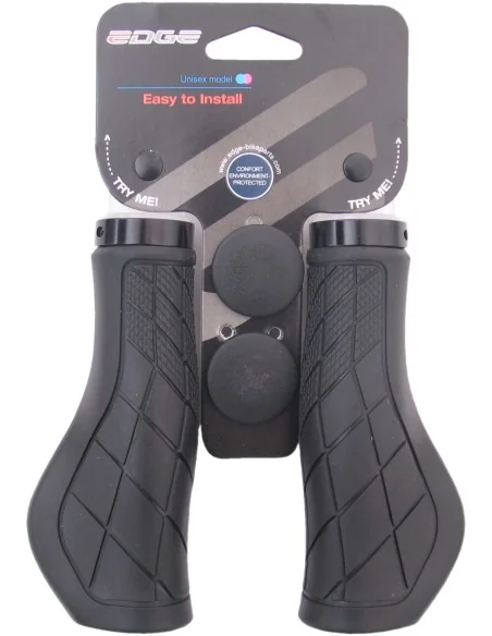 Handvatset Edge ErgoCity met lockring - 2*136mm - zwart (op kaart)