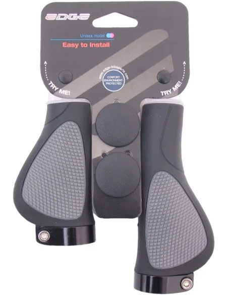 Handvatset Edge ErgoCity Plus met lockring - 136/95mm - zwart / grijs