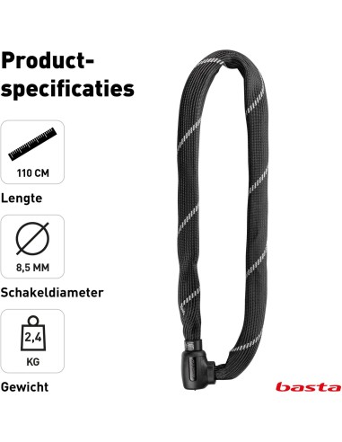 Kettingslot Basta ART2 -110 cm - zwart