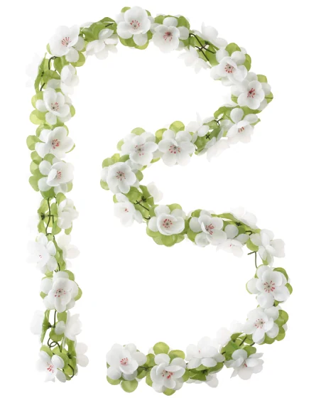 Bloemenstreng Basil Garland - wit