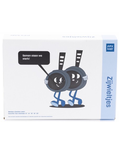 Zijwielen PexKids 12-20" - metaal / zwart