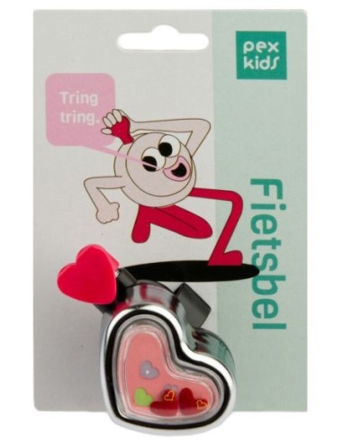 Fietsbel PexKids Hartje - roze