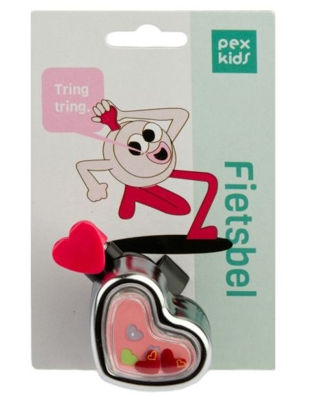 Fietsbel PexKids Hartje - roze