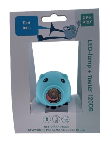 LED-lamp PexKids varken met toeter USB-oplaadbaar - blauw