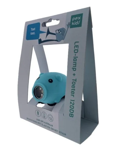 LED-lamp PexKids varken met toeter USB-oplaadbaar - blauw