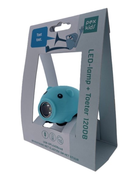 LED-lamp PexKids varken met toeter USB-oplaadbaar - blauw
