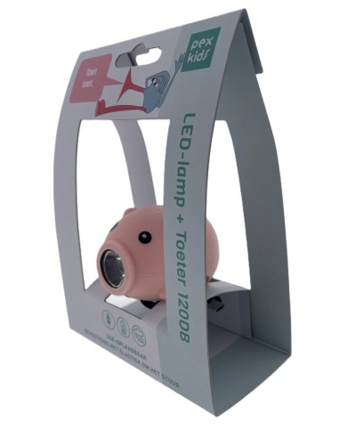 LED-lamp PexKids varken met toeter USB-oplaadbaar - roze