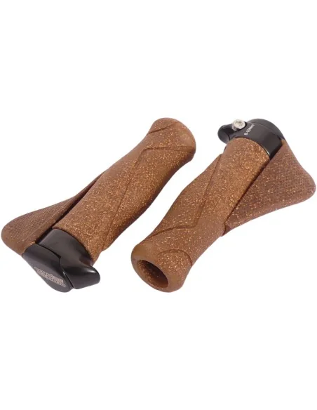 Handvatpaar Ergotec MF1 kurk / aluminium 130+130 mm - bruin / zwart