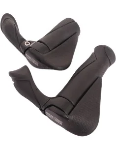 Handvatpaar Ergotec MF2 kraton / aluminium 130 + 87 mm - zwart