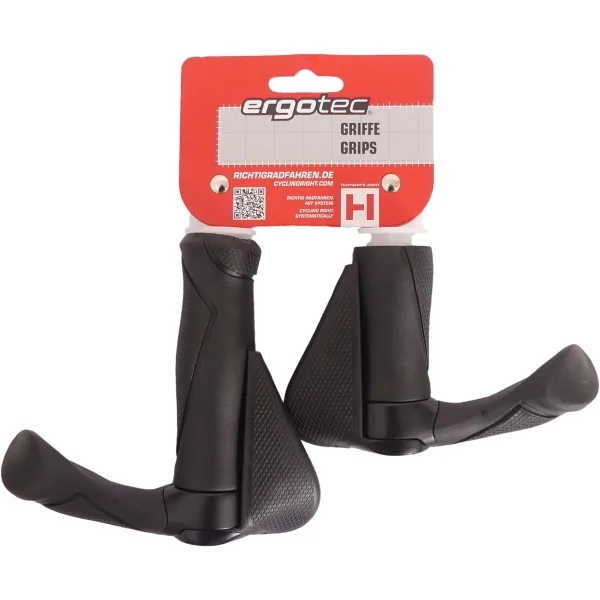 Handvatpaar Ergotec MF2 kraton / aluminium 130 + 87 mm - zwart