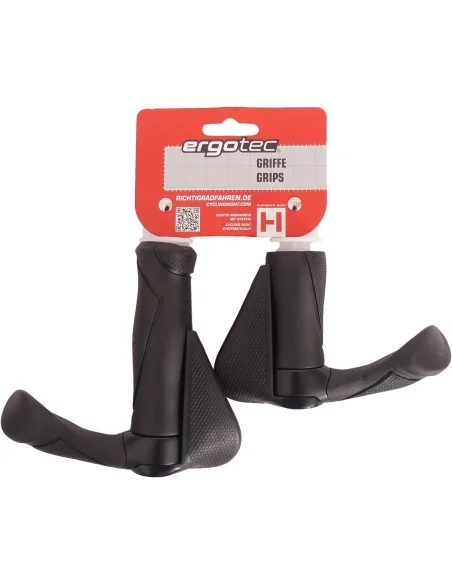 Handvatpaar Ergotec MF2 kraton / aluminium 130 + 87 mm - zwart