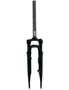 Verende voorvork 28" draad met 1-1/8" vorkbuis Zoom 730 AMS - Velgrem / IS disc / rollerbrake - mat zwart - QR