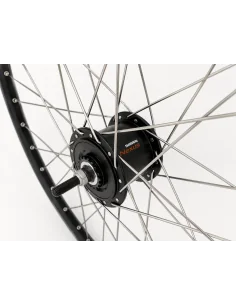 Voorwiel 28 x 1/4'' aluminium ZAC 2000 velg - Shimano DH-C6000-3N naafdynamo - rollerbrake - zwart/zilver 2