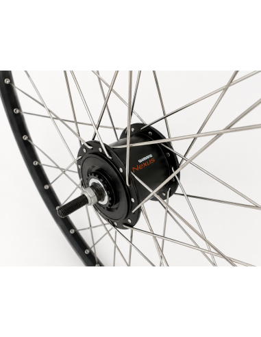 Voorwiel 28 x 1/4'' aluminium ZAC 2000 velg - Shimano DH-C6000-3N naafdynamo - rollerbrake - zwart/zilver