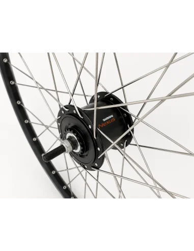 Voorwiel 28 x 1/4'' aluminium ZAC 2000 velg - Shimano DH-C6000-3N naafdynamo - rollerbrake - zwart/zilver