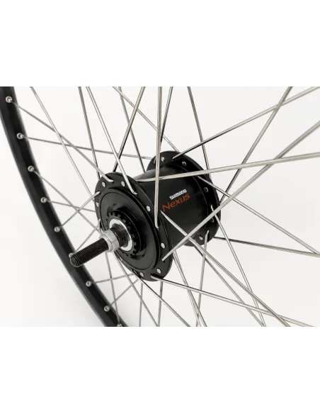 Voorwiel 28 x 1/4'' aluminium ZAC 2000 velg - Shimano DH-C6000-3N naafdynamo - rollerbrake - zwart/zilver