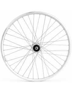 Voorwiel 28 x 1/4'' aluminium ZAC 2000 velg - Shimano DH-C6000-3N naafdynamo - rollerbrake - zilver