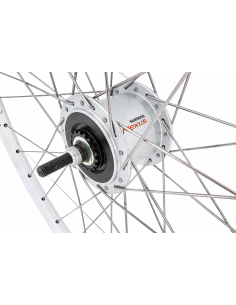 Voorwiel 28 x 1/4'' aluminium ZAC 2000 velg - Shimano DH-C6000-3N naafdynamo - rollerbrake - zilver 2