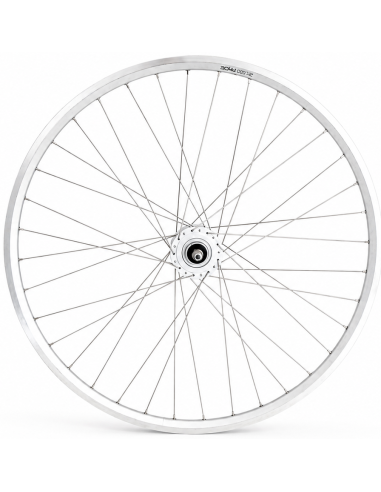 Voorwiel 28 x 1/4'' aluminium ZAC 2000 velg - Shimano DH-C3000-3N naafdynamo - velgrem - zilver