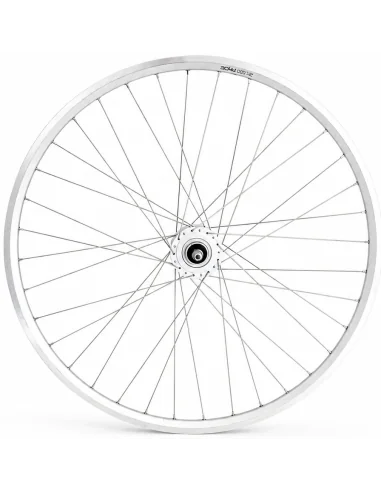 Voorwiel 28 x 1/4'' aluminium ZAC 2000 velg - Shimano DH-C3000-3N naafdynamo - velgrem - zilver