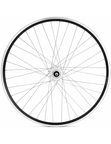 Voorwiel 28 x 1/4'' aluminium ZAC 2000 velg - Shimano DH-C3000-3N naafdynamo - velgrem - zwart/zilver