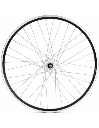 Voorwiel 28 x 1/4'' aluminium ZAC 2000 velg - Shimano DH-C3000-3N naafdynamo - velgrem - zwart/zilver