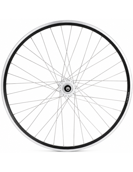 Voorwiel 28 x 1/4'' aluminium ZAC 2000 velg - Shimano DH-C3000-3N naafdynamo - velgrem - zwart/zilver