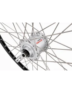 Voorwiel 28 x 1/4'' aluminium ZAC 2000 velg - Shimano DH-C3000-3N naafdynamo - velgrem - zwart/zilver 2
