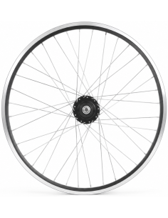 Achterwiel 28" aluminium ZAC 2000 velg zwart/zilver - Shimano SG-C6001-8R Nexus 8 naaf en RVS spaken