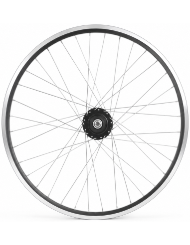 Achterwiel 28" aluminium ZAC 2000 velg zwart/zilver - Shimano SG-C6001-8R Nexus 8 naaf en RVS spaken