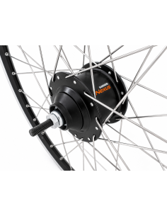Achterwiel 28" aluminium ZAC 2000 velg zwart/zilver - Shimano SG-C6001-8R Nexus 8 naaf en RVS spaken 2