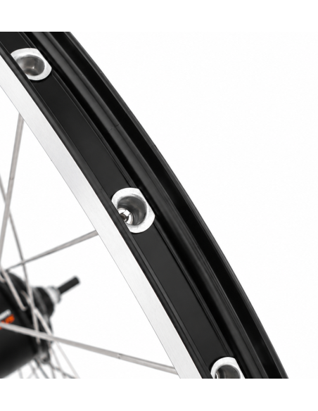 Achterwiel 28" aluminium ZAC 2000 velg zwart/zilver - Shimano SG-C6001-8R Nexus 8 naaf en RVS spaken