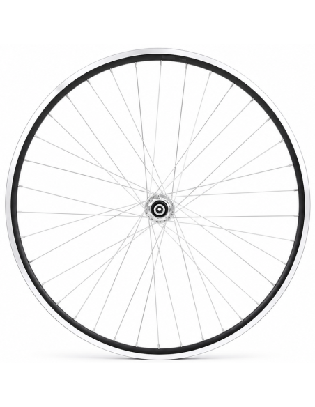 Achterwiel 28'' aluminium ZAC 2000 zwart geslepen velg - Freewheel - vaste as