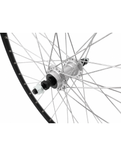 Achterwiel 28'' aluminium ZAC 2000 zwart geslepen velg - Freewheel - vaste as 2