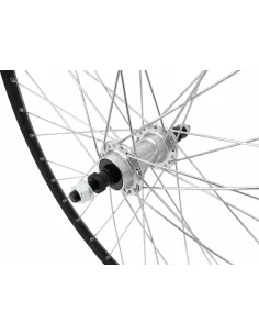 Achterwiel 28'' aluminium ZAC 2000 zwart geslepen velg - Freewheel - vaste as 2