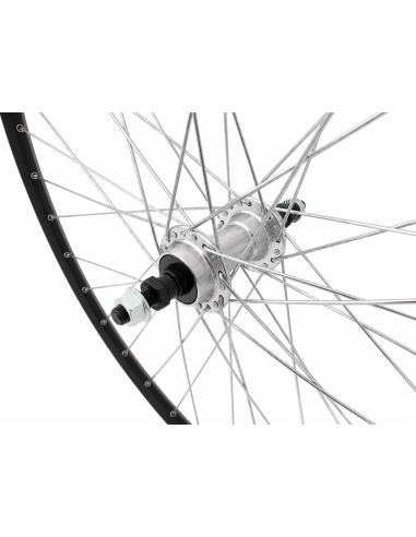 Achterwiel 28'' aluminium ZAC 2000 zwart geslepen velg - Freewheel - vaste as