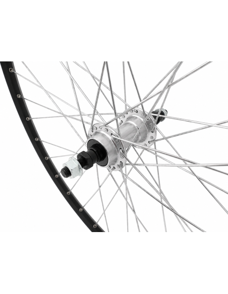 Achterwiel 28'' aluminium ZAC 2000 zwart geslepen velg - Freewheel - vaste as