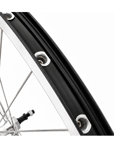 Achterwiel 28'' aluminium ZAC 2000 zwart geslepen velg - Freewheel - vaste as