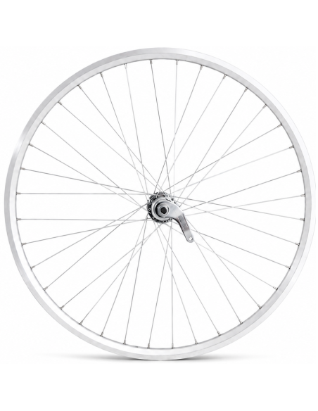 Achterwiel 28 x 1/4'' aluminium ZAC 2000 velg - Favorit remnaaf - zilver