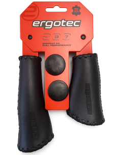 Handvatset Ergotec Monaco 135/92 mm - zwart - leer