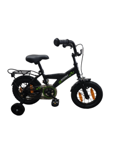 Kinderfiets Bikefun Boost 12 inch - met zijwieltjes en remnaaf - Zwart 2