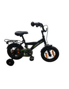 Kinderfiets Bikefun Boost 12 inch - met zijwieltjes en remnaaf - Zwart 2