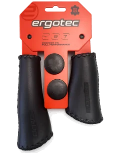Handvatset Ergotec Monaco 135/92 mm - zwart - leer