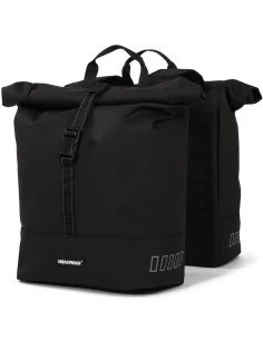 Gerecyclede dubbele fietstas Urban Proof Rolltop 38 liter 30 x 15 x 42 cm - zwart