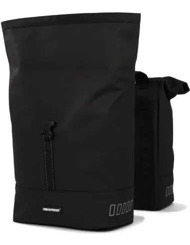 Gerecyclede dubbele fietstas Urban Proof Rolltop 38 liter 30 x 15 x 42 cm - zwart