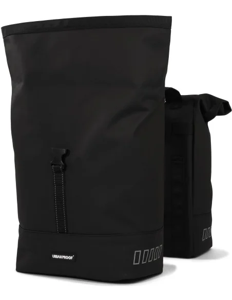 Gerecyclede dubbele fietstas Urban Proof Rolltop 38 liter 30 x 15 x 42 cm - zwart